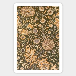 Antique Yellow Floral Vintage Wallpaper Pattern Sticker